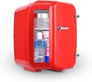 Portable Mini Fridge with 4L Electric Cooler and Warmer: AC/DC Thermoelectric System for Skincare, Food, Bedroom, Dorm, Office and Car
