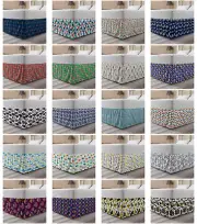 Ambesonne Fish Bedskirt Elastic Wrap Around Skirt Gathered Design