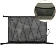 Large Ceiling Cargo Net Pocket, Car Roof Long Trip Storage Bag with Zipper