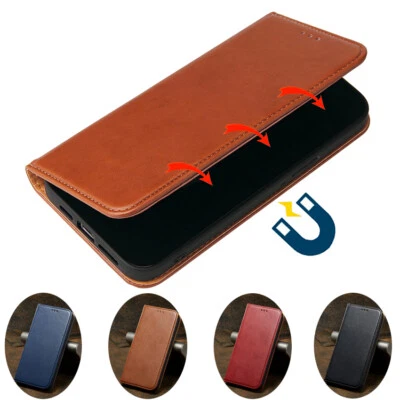For iPhone 16e/16/15/14/13/12/11 Pro Max Leather Wallet Case Magnetic Flip Cover