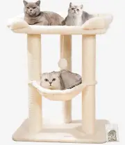 28" Large Cat Tree Tower for Indoor Cats, Cat Scratch Post with Large Bed for Ma