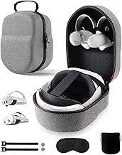 VORI Carrying Case for Oculus Quest 2, with Silicone Face Cover & Lens Protector, Lightweight and Portable Protection Hard Travel Case for Quest 2 VR Gaming Headset and Controllers, Gray