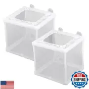 2 Pack Fish Incubator Mesh Box Aquarium, 6.3" x 5.51" x 5.91" Breeder Box for