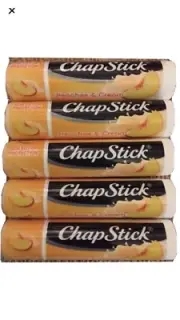Lot of 5 Limited Edition PEACHES & CREAM Chapstick Lip Balm - Brand New!!