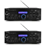 Pyle Home 200 Watt AM/FM AUX/USB Bluetooth Home Stereo Amplifier System (2 Pack)