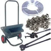 2 Roll/500M Heavy Duty Metal Strap+Clip+Tools+Trolley for Strapping Heavy Jobs