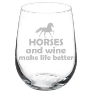 Horses And Wine Make Life Better Stemmed / Stemless Wine Glass