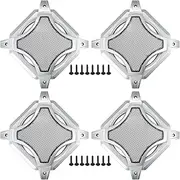 ACROPIX Universal 6" Car Speaker Grills Cover Mesh Square 6 Inch Audio Speaker Subwoofer Guard Protector Case with Screws Iron Silver Tone - Pack of 4