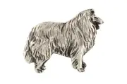 Collie Rough, Long-Haired Collie - Silver-plated dog brooch, elegant pin, jacke