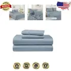 Cooling and Soft Egyptian Cotton Bedding Set - French Blue Full Size Sheets
