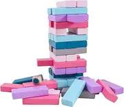 Macro Giant Wooden Tumble Tower, Colorful, Macaron Color, Stacking Game, Jengdile, Building Blocks, Party Game, Classic Wooden Game