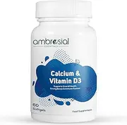 Calcium & Vitamin D3 tablets High Potency Calcium Tablets for Women & Men Calcium Supplements to Support Healthy Bones, Muscles & Teeths (Pack of 1-60 Softgels)