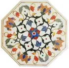13 Inches Marble Kitchen coffee Table Top Multicolor stone Inlay side Table