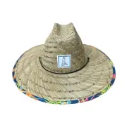 Ping Greenskeeper Wide Brim Straw Hat (Tan/Navy/Paradise, OSFM) 2023 Golf NEW