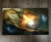 Dnd Dragon And Wizard Battle MTG Playmat Trading Card Game Mat TCG CCG Mouse Pad