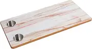 LOCADENCE 31.1x15.75in RV Table Top, Solid Wood Removable Table with Stainless Steel Cup Holders, Marble Desktop Panel for RVs Marine Boat Yacht
