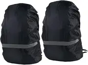 2pcs Waterproof Camping Backpack Cover Rain Shield Reflective Strip Night Safety XL