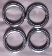 1 1/2" O Rings Metal for Straps Bags Belts Crafts Silver Tone 4 pcs