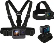 3 in 1 Accessories Set for Gopro Hero 13 12 11 10 9 8 7 6 5 4 3 Black, Chest Mou