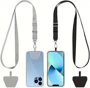 Phone Lanyard 2 Pack-2× Adjustable Neck Strap,2× Phone Patches,Universal Cell Phone Multifuctional Patch Lanyards Compatible with Most Smartphones