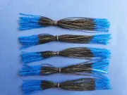5 Silicone Skirt Black/Blue Tip 5-202 Fish Lure Spinnerbait Buzz jig tackle Tab