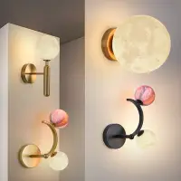 在飛比找Yahoo!奇摩拍賣優惠-3D打印月球壁燈 個性創意臥室床頭壁燈 過道壁燈