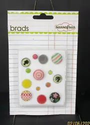 Sassafras Cameo Brads 2009 14 Pieces Scrapbooking Brand New, Floral, Geometric