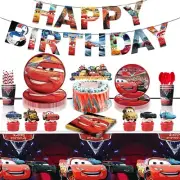 Lightning McQueen Party Suppliers Cars Theme Kids Birthday Decorations Tableware
