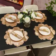 Non-slip Gilded Table Mat PVC Cup Coasters Elegant Dining Place Mats For Party