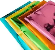 50pcs Foil Transfer Sheet for Cricut Maker 3 Joy Explore Air 2 105mmx160mm Silhouette Cameo Portrait (No Heating Required), Blue,Coral,Green,Orange,Pink,Purple