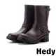 【Hedy】龐克經典款時尚防滑耐磨機車靴 個性雨靴 棕