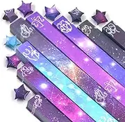 540 Sheets 12 Constellation Lucky Star Origami Paper Strips Galaxy, 8 Different Designs of Beautiful Outer Space Starry Sky for Art DIY Crafts Supplies, Pastel Star Folding Paper (B)