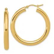 10K Yellow Gold Polished Lightweight Hoop Earrings