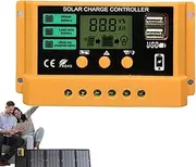 Solar Charge Controller - 30A PWM Solar Charge Controller | with LCD Display, Multiple Load Control Modes for Outdoor, Factory