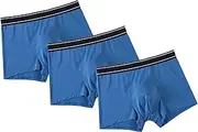 [Generic] Trunks Support Ball Bulge Underwears Fly Moisture-Wicking Lightweight Underwear Soft Underwear Boxer Briefs (Blue-pc3,Large), Blue-pc3, Large