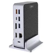Cruxtec CDK15-BK USB-C 100W 15-in-1 Universal docking station - Support 2 Display up to 4K/60hz [CDK15-BK]