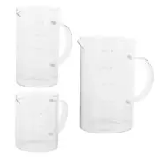 3 Pcs Graduated Measuring Cups Beaker Easy to Clean Home Use
