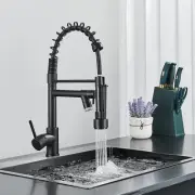 NeierThodore Kitchen Faucet with LED, Stainless Steel Single Hole Kitchen Faucet