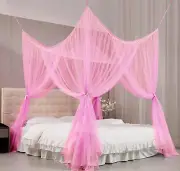 Mengersi 4 Corner Post Elegant Mosquito Net Curtain Bed Canopy for Full Queen Ki