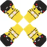 TOBBOMEY 4pcs Pet Socks Small Dog Socks Washable Cotton Socks Puppy Accessories Wear-Resistant Dog Socks Wear-Resistant Cotton Socks Adorable Paw Protectors Paw Protectors for Small Dogs