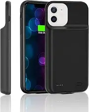 DOKYW Battery Case for iPhone 12/12 Pro, 6800mAh Portable Rechargeable Protective iPhone12 Charging Case, Extended Smart Battery Charger Case for iPhone12Pro, Black
