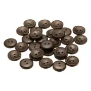 30pcs Wooden Sewing Button 18mm 2 Holes Round Craft Clothing Buttons, Deep Brown