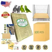 Hygienic 100-Piece Bird Cage Liner Paper - Safe & Easy Cleaning 11x17
