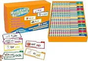 30 Read and Rhyme Flip Books, Word Families Flash Cards, ABC Vocabulary Flash Cards, Educational Reading Games, Word Family Build Book (1 Set)