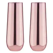 2PK Aurora 500ml Stemless Champagne Glass Cup - Rose