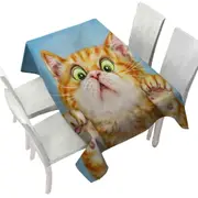Funny Cats Art Curious Ginger Kitten Tablecloth