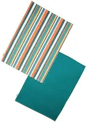 Dexam Striped Recycled Cotton Set of 2 Tea Towels - Teal
