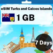 eSIM Turks and Caicos Islands - 1 GB - 7 Days - Travel eSIM | QR code activation