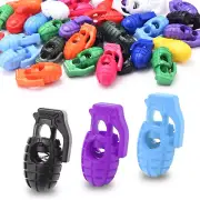 50Pcs Assorted Color Plastic Spring Cord Lock for Shoelaces, Cord Stop Toggle St