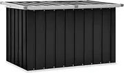 vidaXL Galvanised Steel Garden Storage Box, Anthracite - Large Outdoor Patio and Garden Organizer, Ideal for Cushions and Toys, Easy Assembly